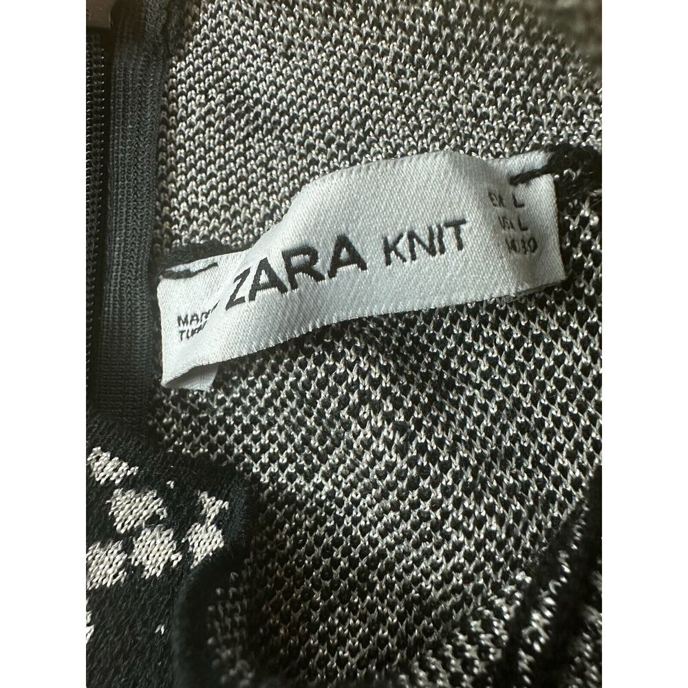 Zara Knit High Neck Shirt Snake Print Sleeveless Fitted Animal Print Size Large - Picture 7 of 7